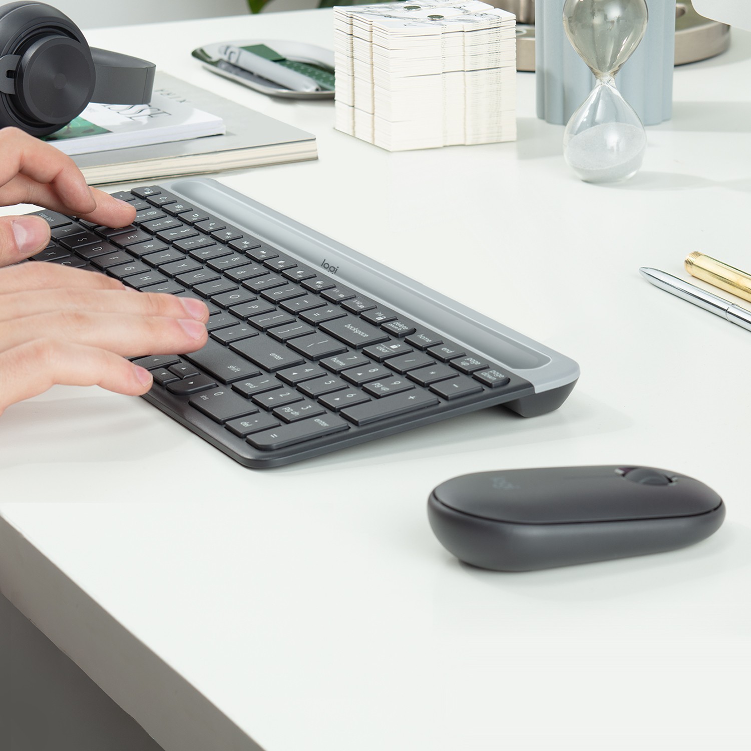 Combo (Tastierë & Maus) Logitech Slim MK470 / pa kabllo / RF / QWERTY / grafit - Figura 3