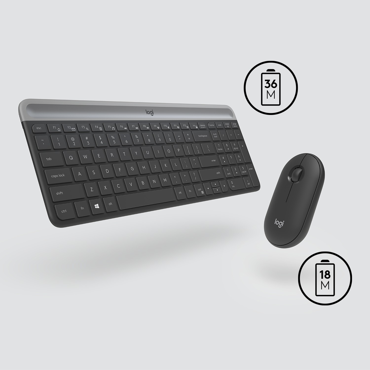 Combo (Tastierë & Maus) Logitech Slim MK470 / pa kabllo / RF / QWERTY / grafit - Figura 5