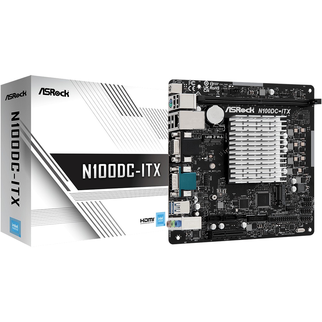 Pllakë Amë MB Intel N100 ASROCK DC-ITX Q-Core mATX D3 / DDR4 / HDMI+VGA