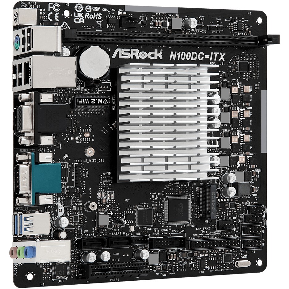 Pllakë Amë MB Intel N100 ASROCK DC-ITX Q-Core mATX D3 / DDR4 / HDMI+VGA - Figura 4