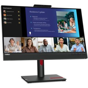 Monitor për Punë 61cm/24" (1920x1080) Lenovo ThinkVision T24v-30 16:9 FHD IPS 75Hz 4ms HDMI VGA DP Lautës Speaker Webcam Zi