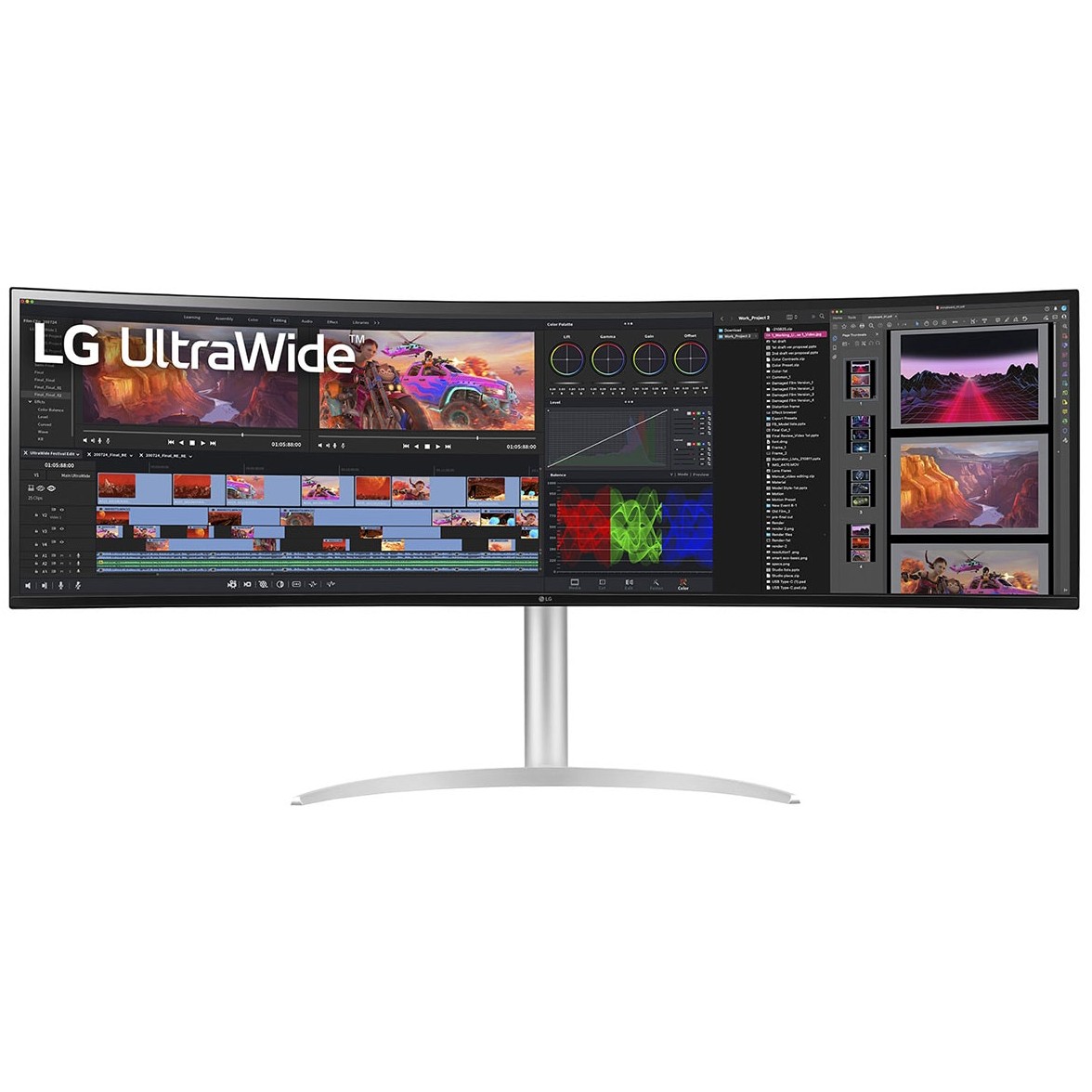 Monitor LG UltraWide 49BQ95C-W / 49" UWDQHD Nano IPS Curved 5ms 144Hz / HDMI DP USB-C Speaker / e bardhë