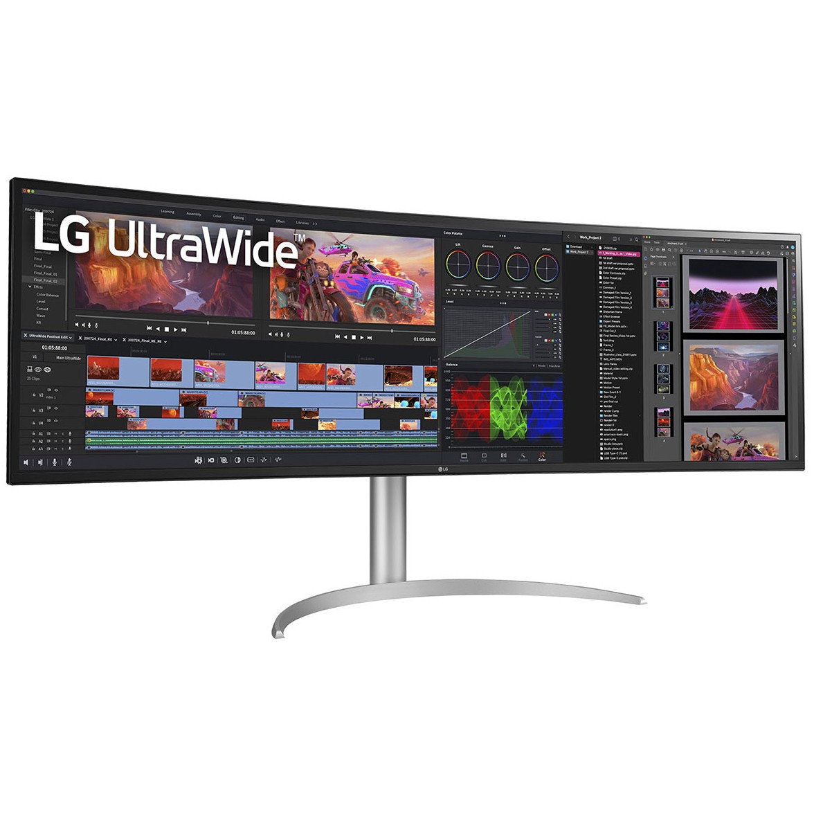 Monitor LG UltraWide 49BQ95C-W / 49" UWDQHD Nano IPS Curved 5ms 144Hz / HDMI DP USB-C Speaker / e bardhë - Figura 4
