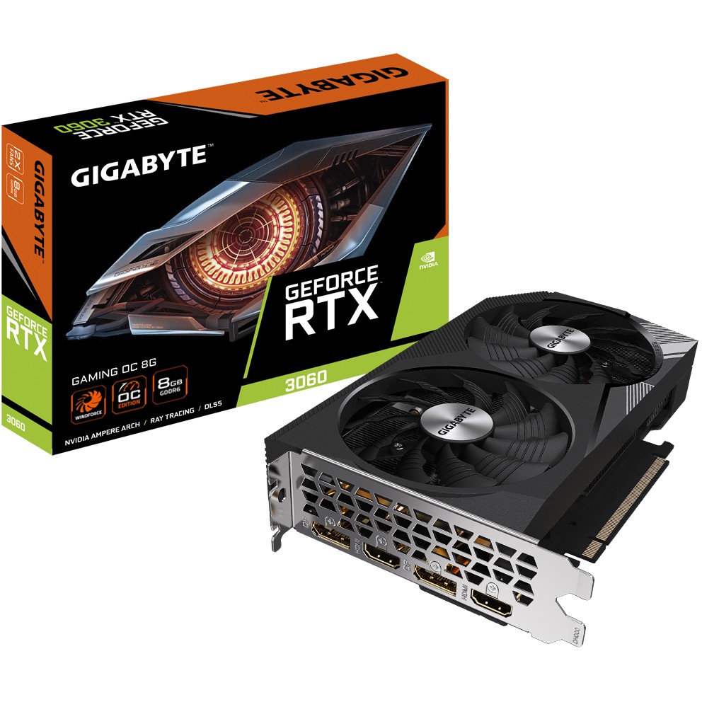 Kartelë grafike NVIDIA GeForce RTX 3060 8GB GDDR6 Gigabyte Gaming OC 2.0