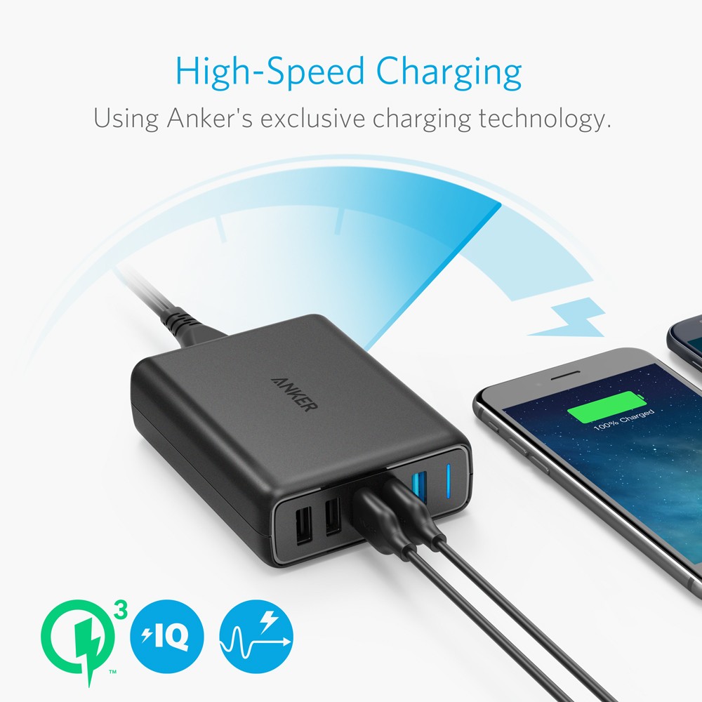 Adapter Anker PowerPort Speed, 63W, 5 porte USB-A, i zi - Figura 2