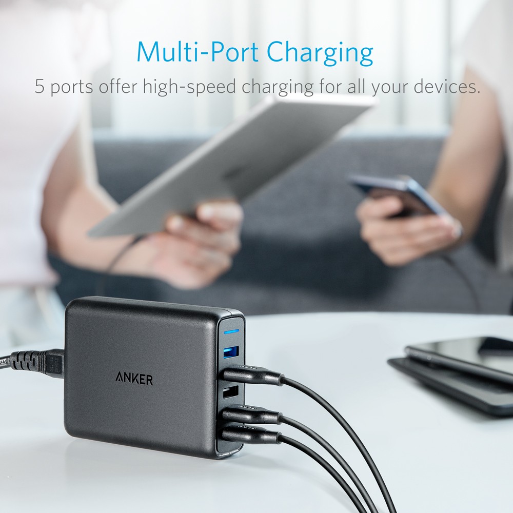 Adapter Anker PowerPort Speed, 63W, 5 porte USB-A, i zi - Figura 4