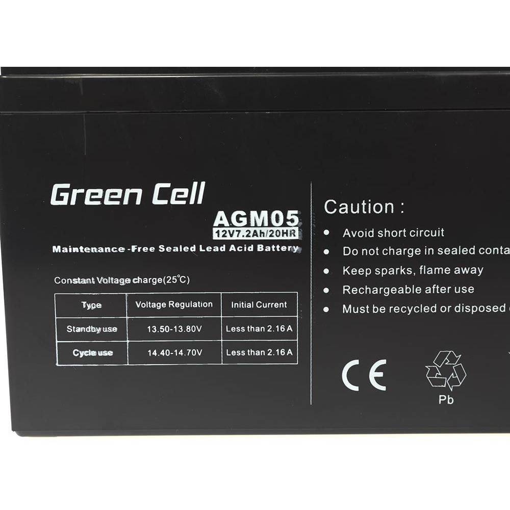 Bateri të mesme Green Cell Replacement Battery AGM05 12V / 7.2Ah - Figura 2