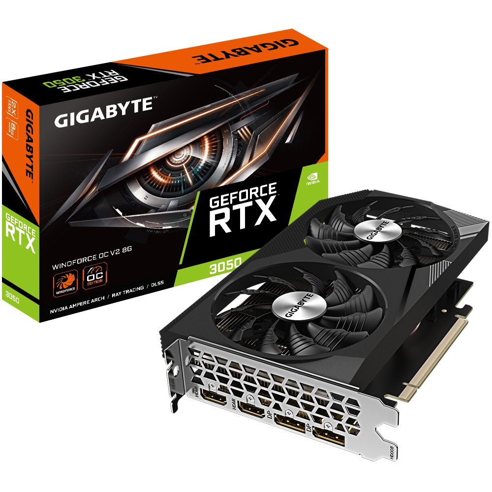 Kartelë Grafike Gigabyte RTX 3050 8GB Windforce OC V2 – GDDR6