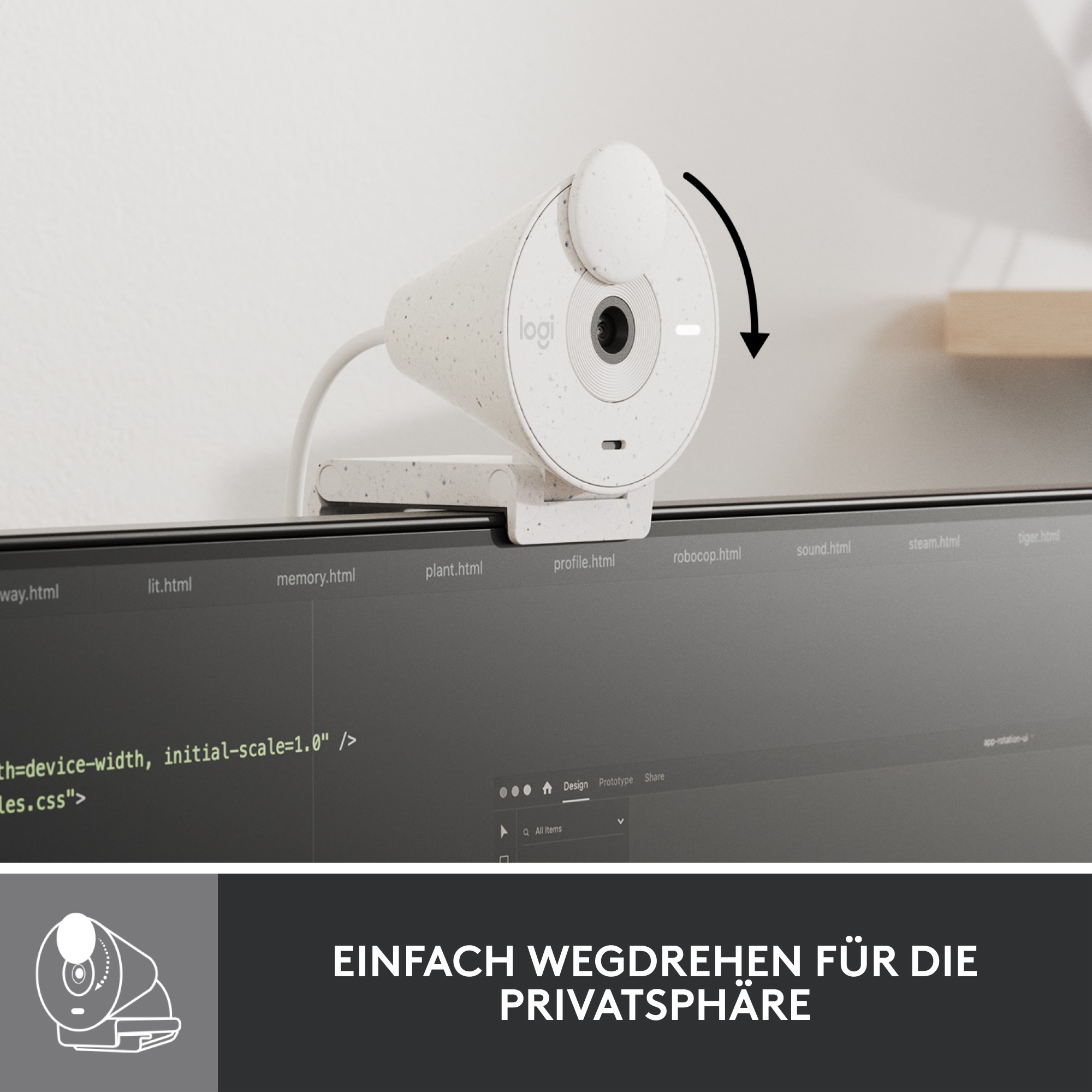 Webcam Logitech BRIO 300 1920x1080 Bardhë - Figura 3