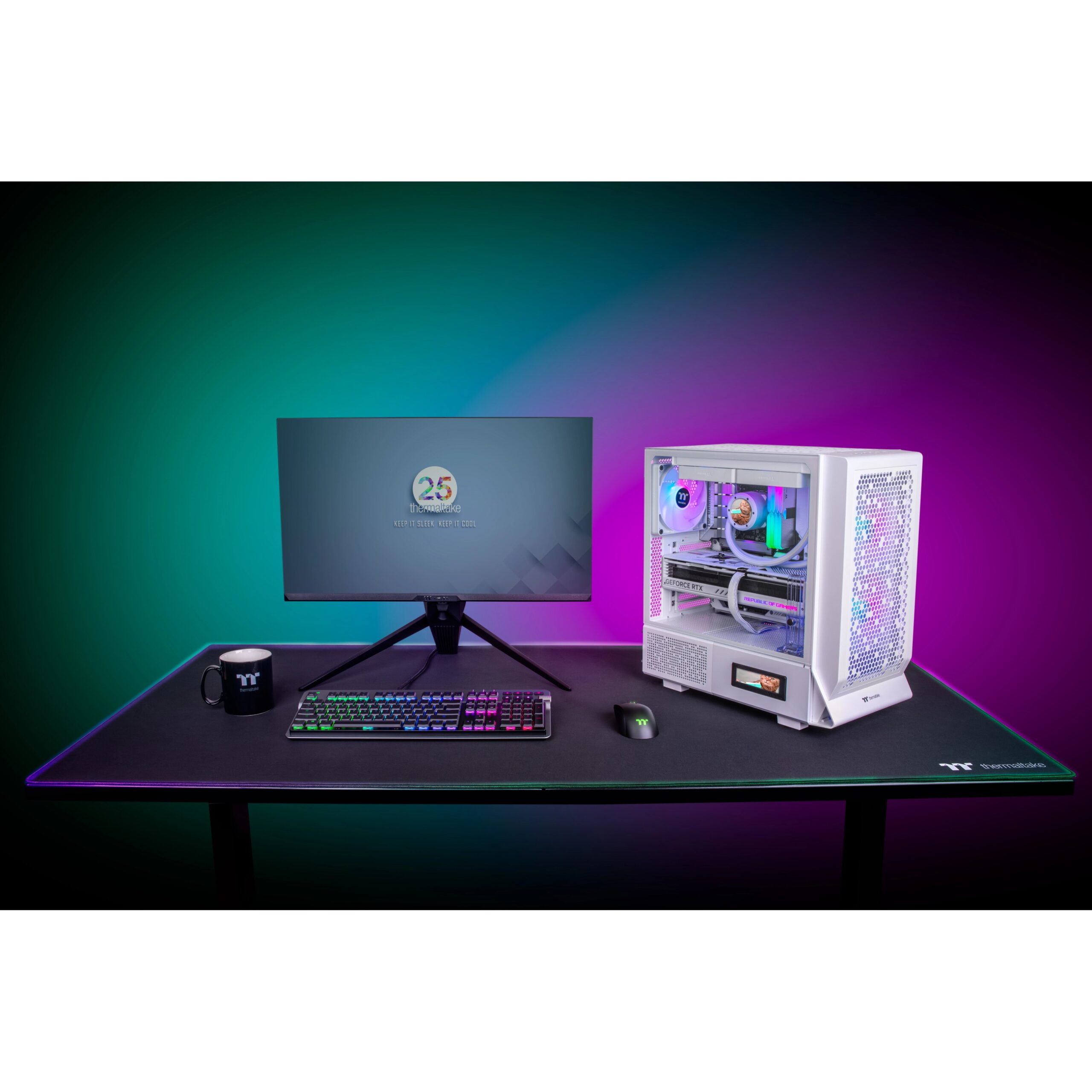 Kasë Midi Thermaltake Ceres 330 TG ARGB – Bardhë - Figura 5