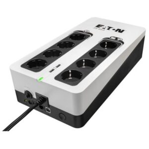 Eaton 3S Gen2 3S850D – 850VA 510W Offline UPS with Surge Protection, USB Communication, 8x Schuko and Compact Design for Home & Office Backup Power