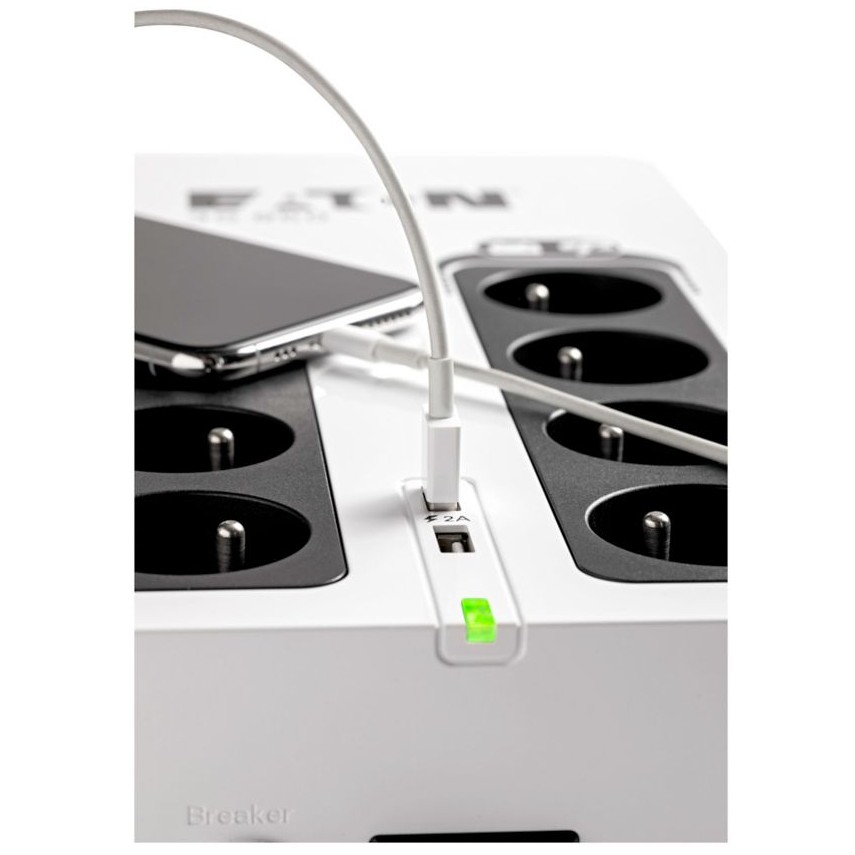 Eaton 3S Gen2 3S850D – 850VA 510W Offline UPS with Surge Protection, USB Communication, 8x Schuko and Compact Design for Home & Office Backup Power - Figura 5