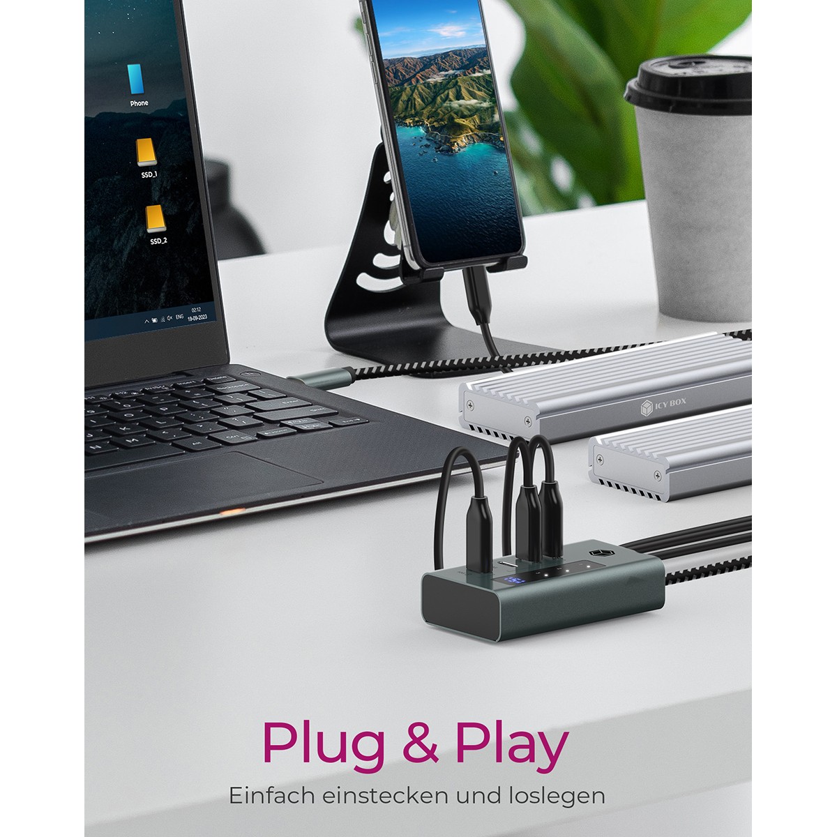 HUB ICY BOX IB-HUB1454-C31 / USB-C / 4-Port / 4xUSB-C / Display – Zezë - Figura 5
