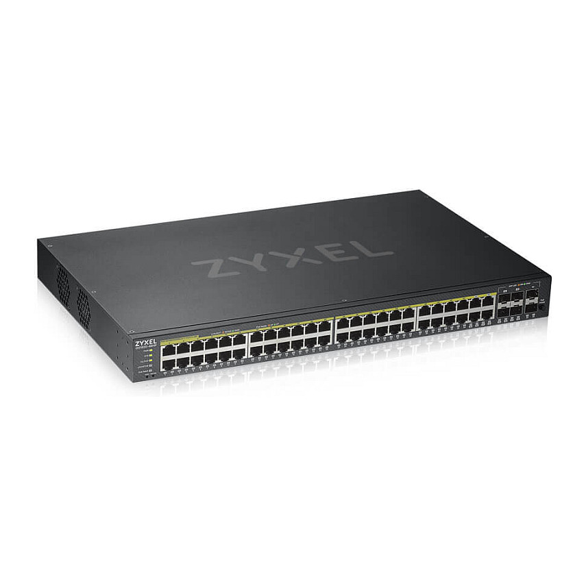 Zyxel GS1920-48HPv2 – 48× Gigabit PoE+ Managed Switch me 2× SFP, NebulaFlex Cloud, Rackmount