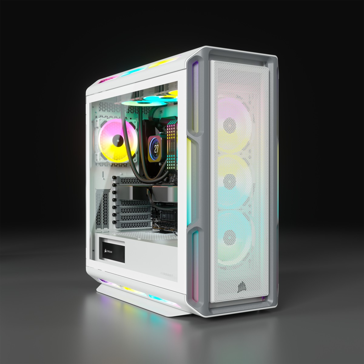 Kasë Midi Corsair iCUE 5000T, RGB TG, e bardhë - Figura 2