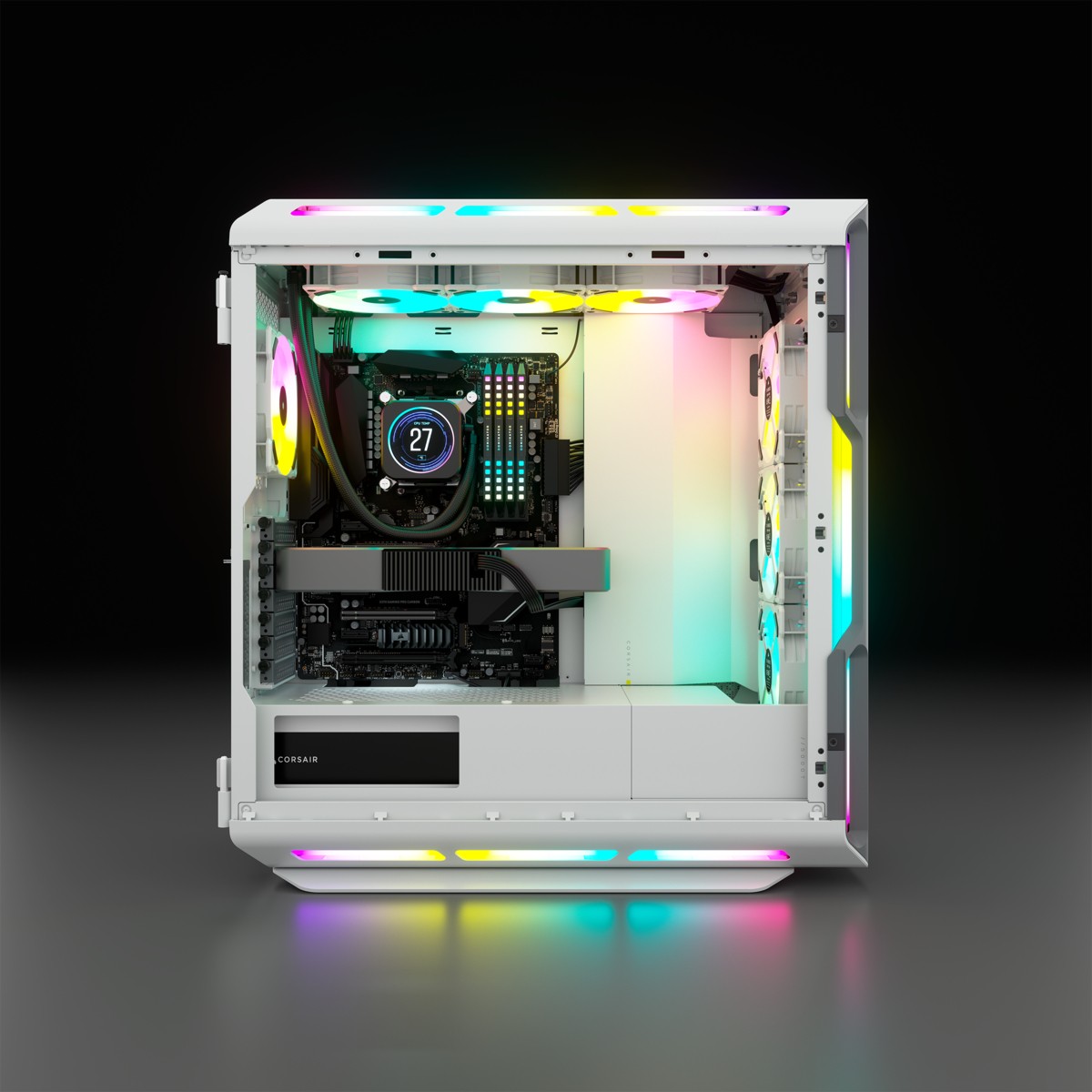 Kasë Midi Corsair iCUE 5000T, RGB TG, e bardhë - Figura 4