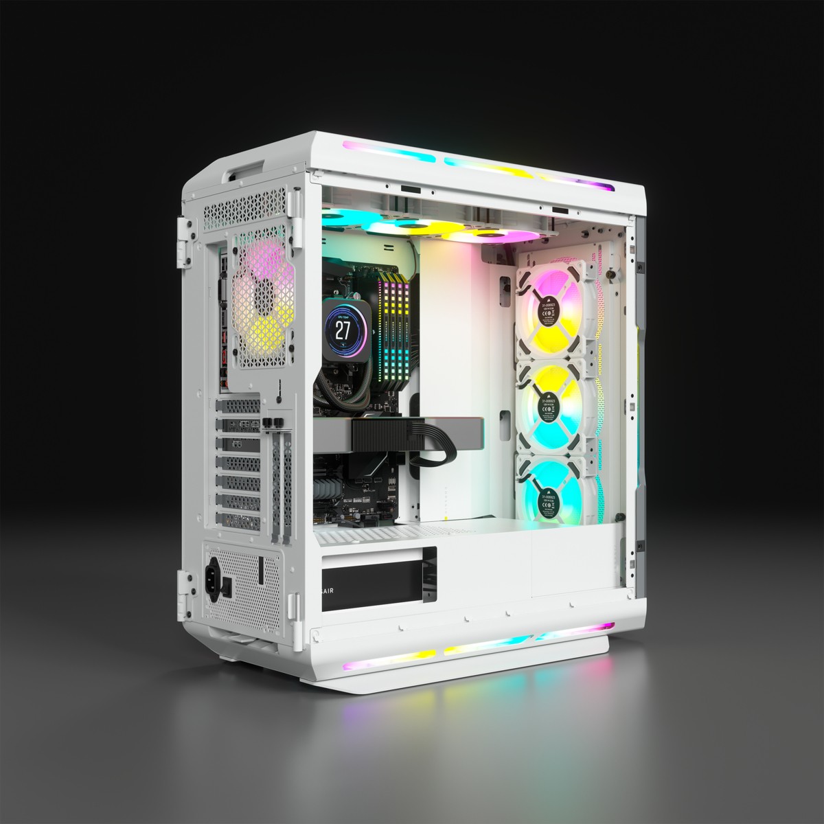 Kasë Midi Corsair iCUE 5000T, RGB TG, e bardhë - Figura 5