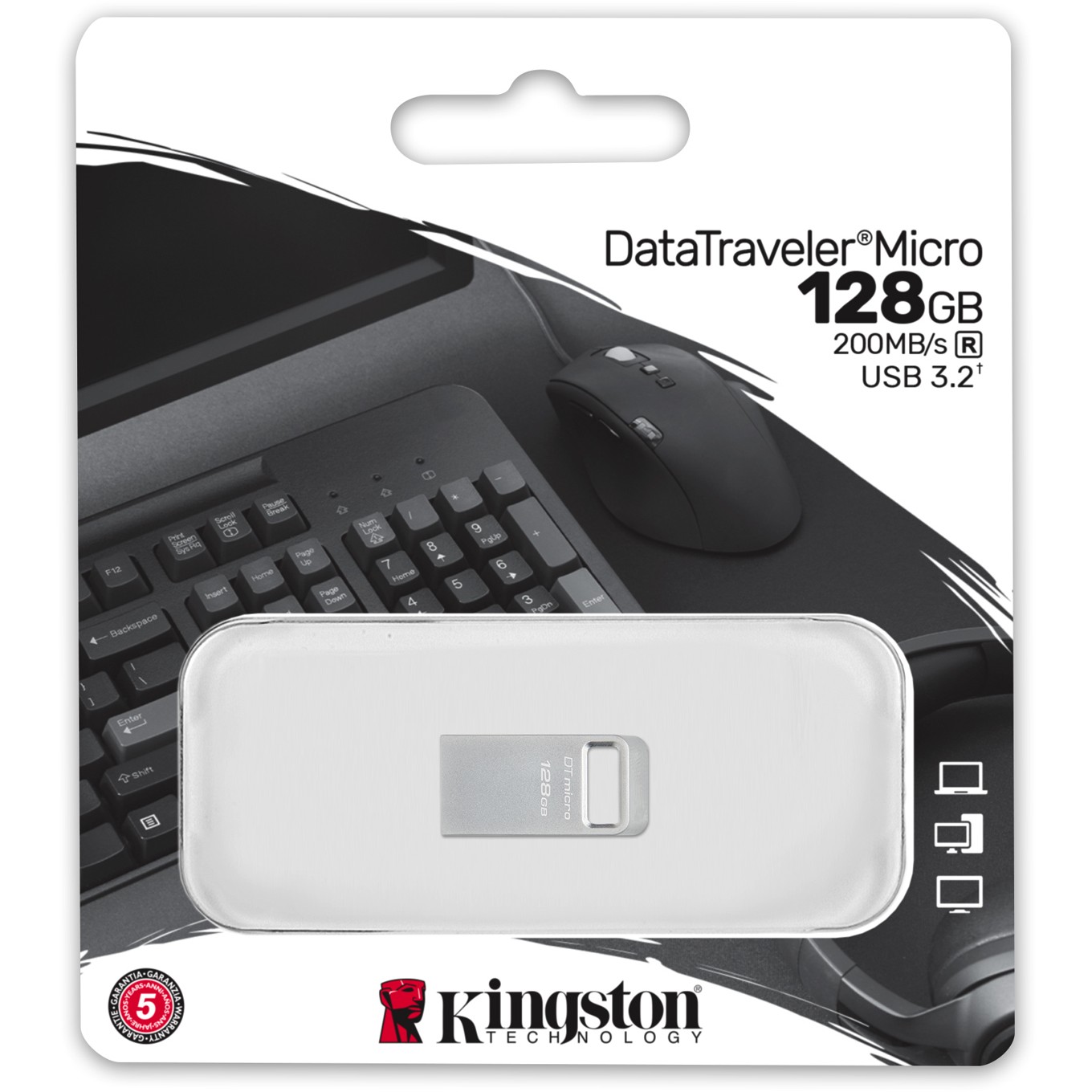 USB Flash Drive STICK 128GB USB 3.2 Kingston DataTraveler Micro - Silver - Figura 4