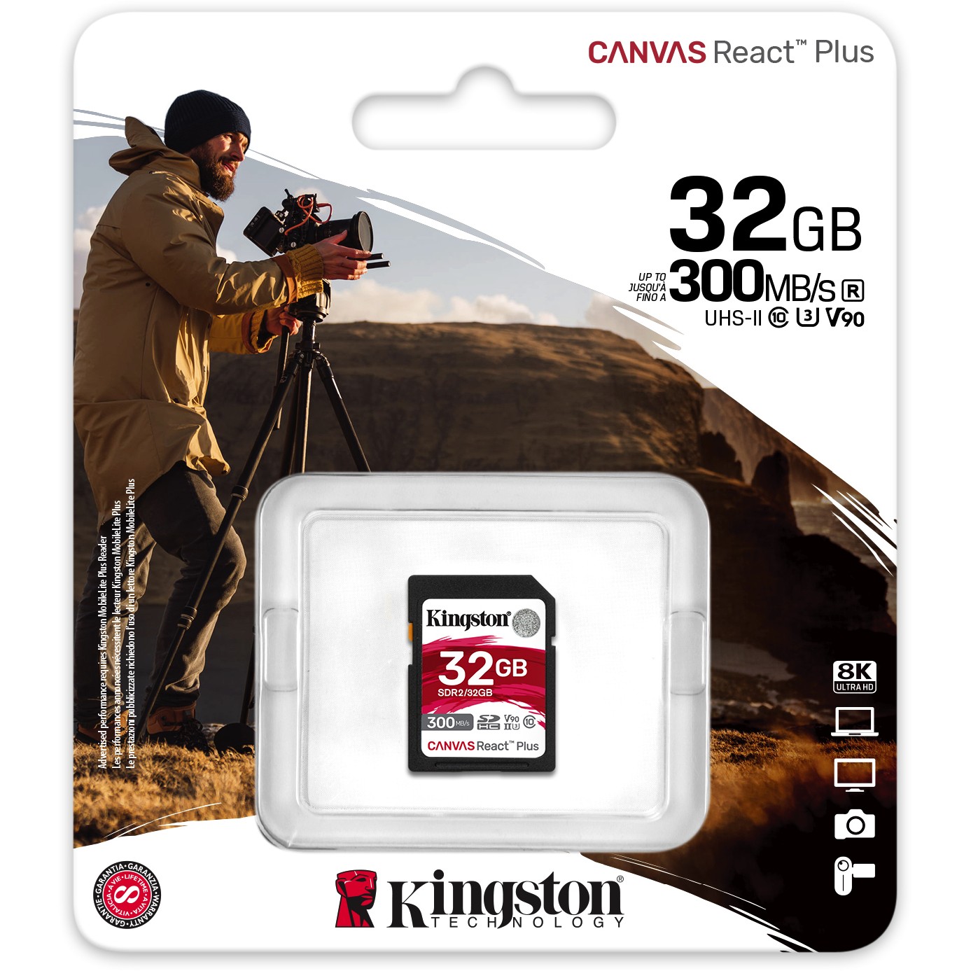 Kartë Memorie SD CARD 32GB Kingston Canvas React Plus XC 300MB/s - Figura 3