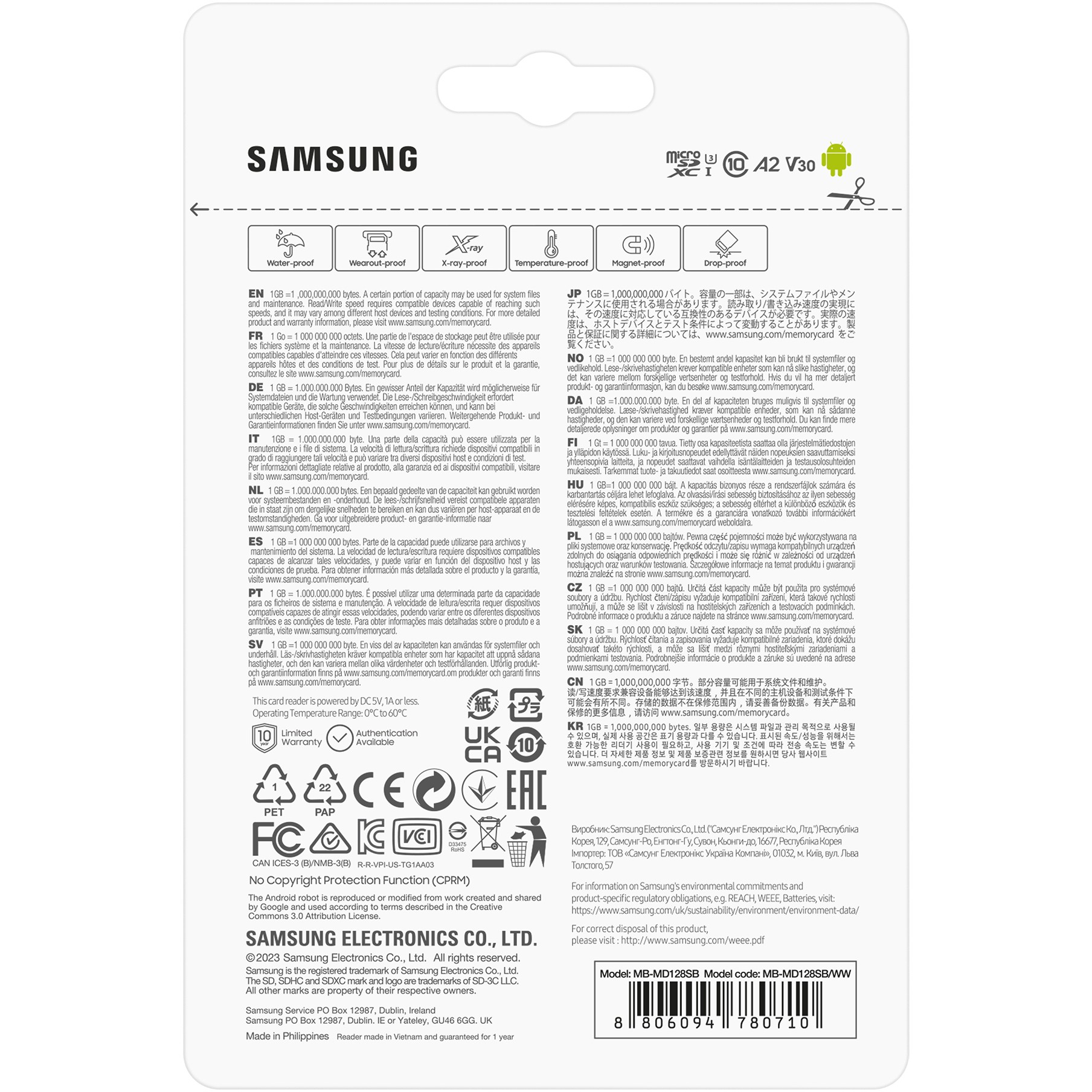 Kartë Memorie SD CARD 128GB Samsung PRO Plus microSDXC 180MB/s + USB-Card reader - Figura 4