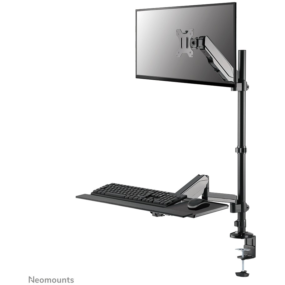 Mbajtëse për Monitor Neomounts DS90-325BL1 me lartësi të rregullueshme. vend pune i montuar në tavolinë për ekrane 17-32" - E zezë