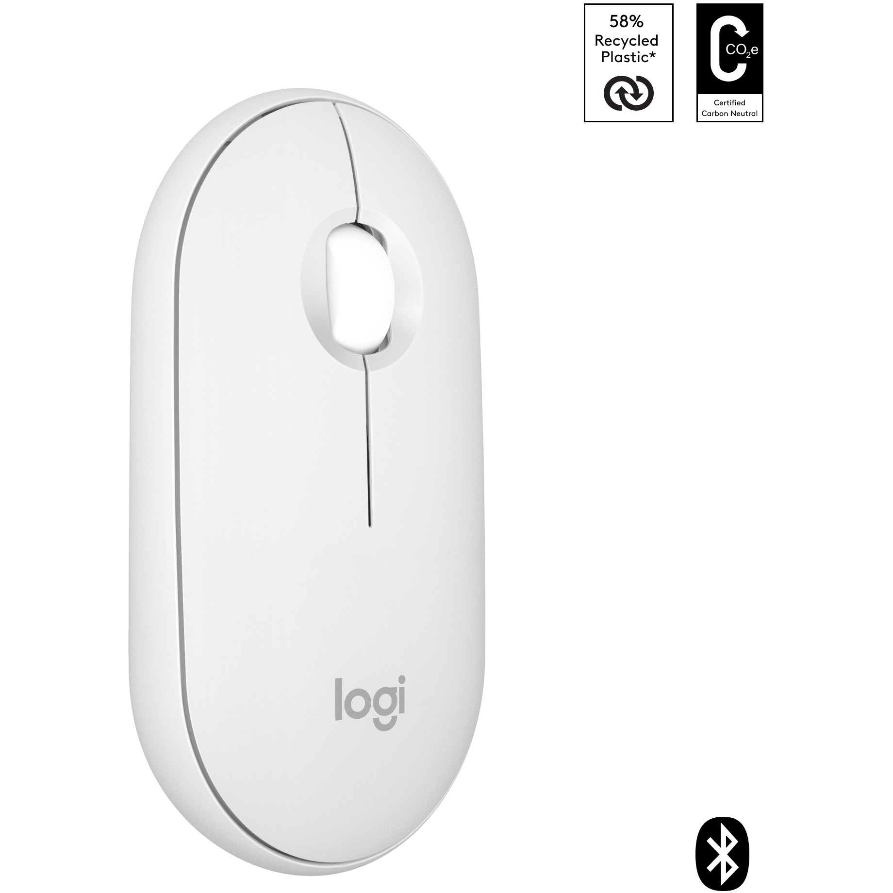 Maus Logitech Pebble M350s / Bluetooth / i bardhë - Figura 2