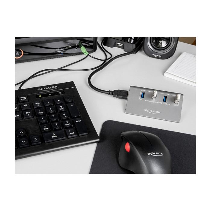 HUB DELOCK USB 3.2 Gen 2 / 4×USB‑A Ports - Gri - Figura 4