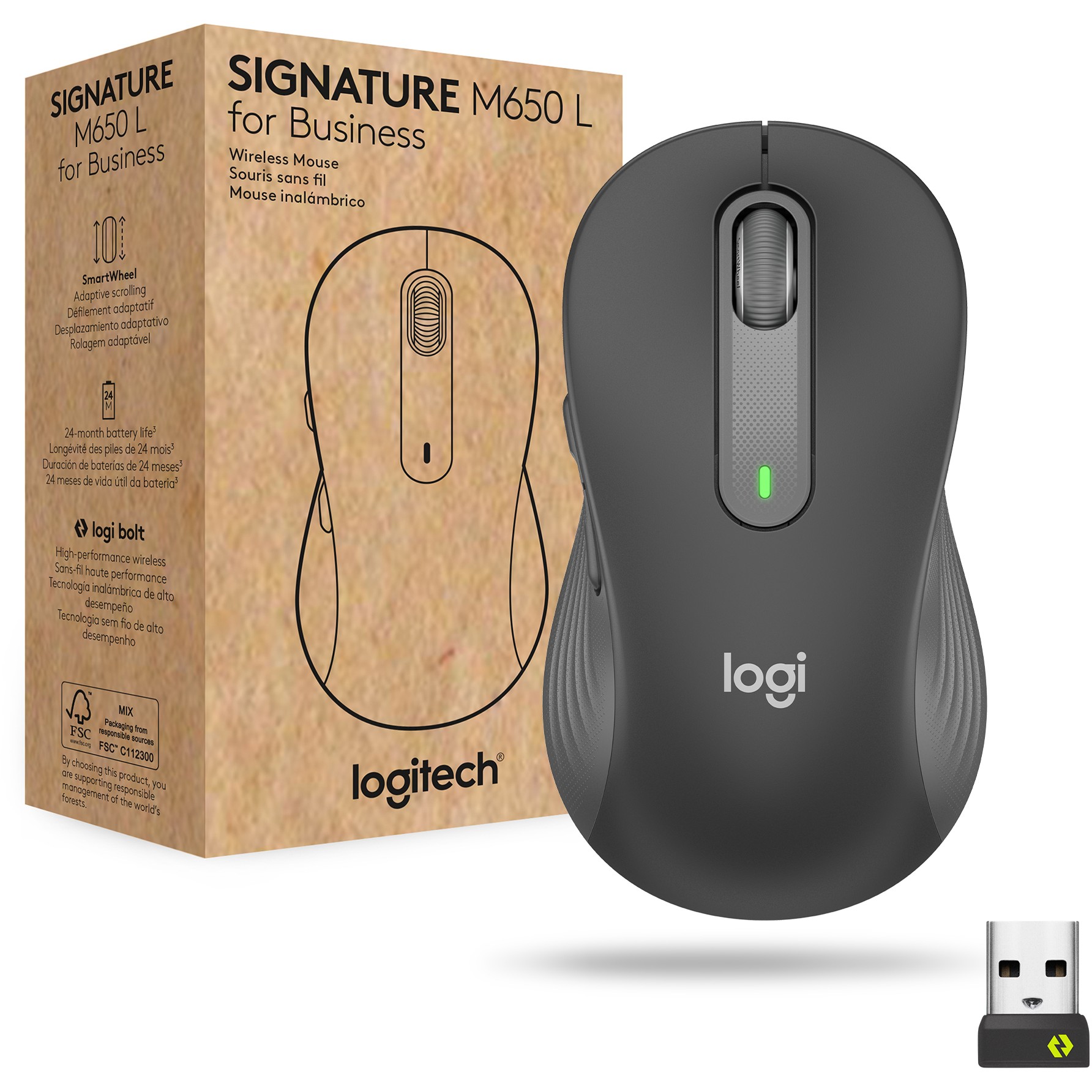 Maus pa kabllo Logitech M650 për Biznes Bluetooth Grafit