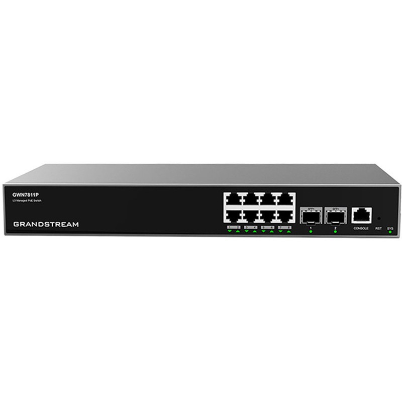 Switch 8P Grandstream GWN7811P 8x Port PoE Layer 3 Menaxhuar Switch Rrjeti