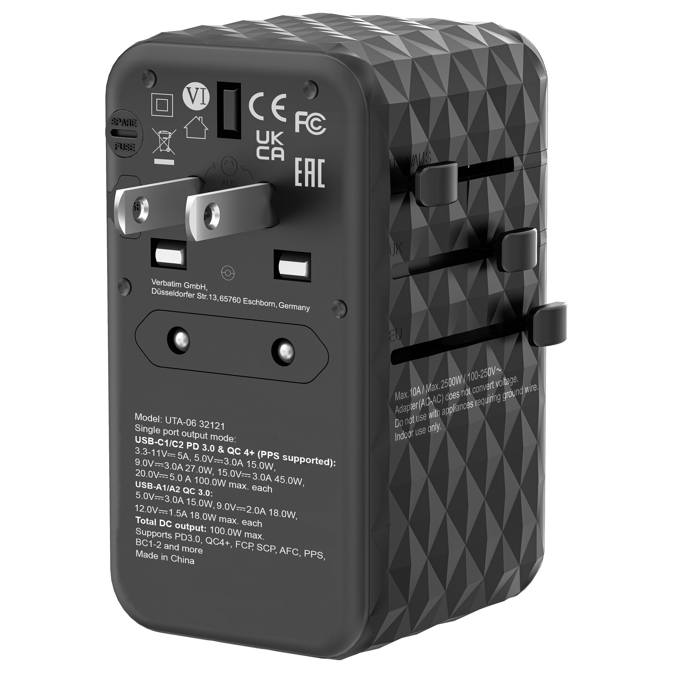 Adapter Verbatim / UTA-06 / 100W / Universal Travel Charger / GaN III - Figura 5