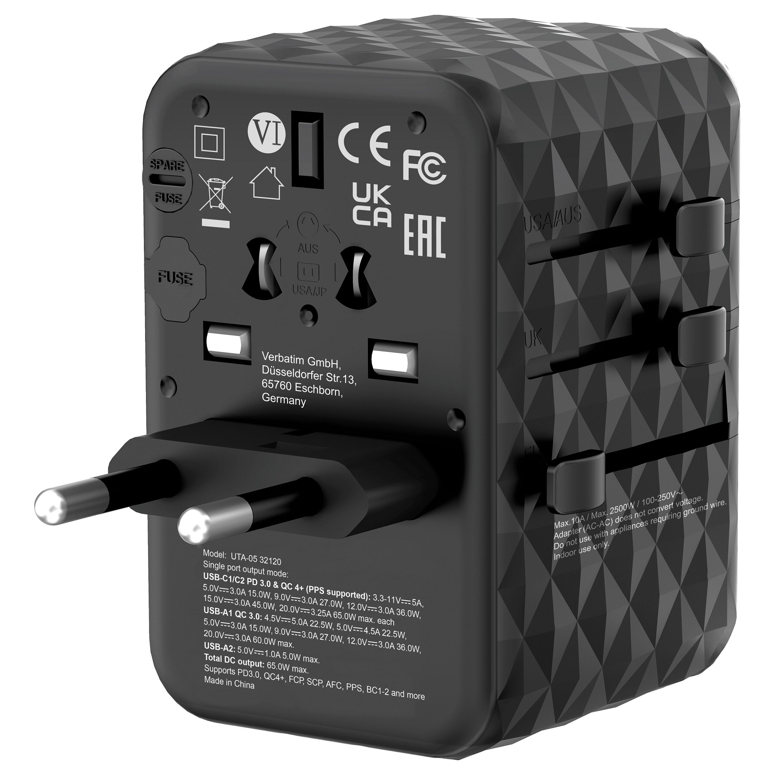 Adapter Verbatim / UTA-05 / 65W / Universal Travel Charger / GaN III - Figura 3