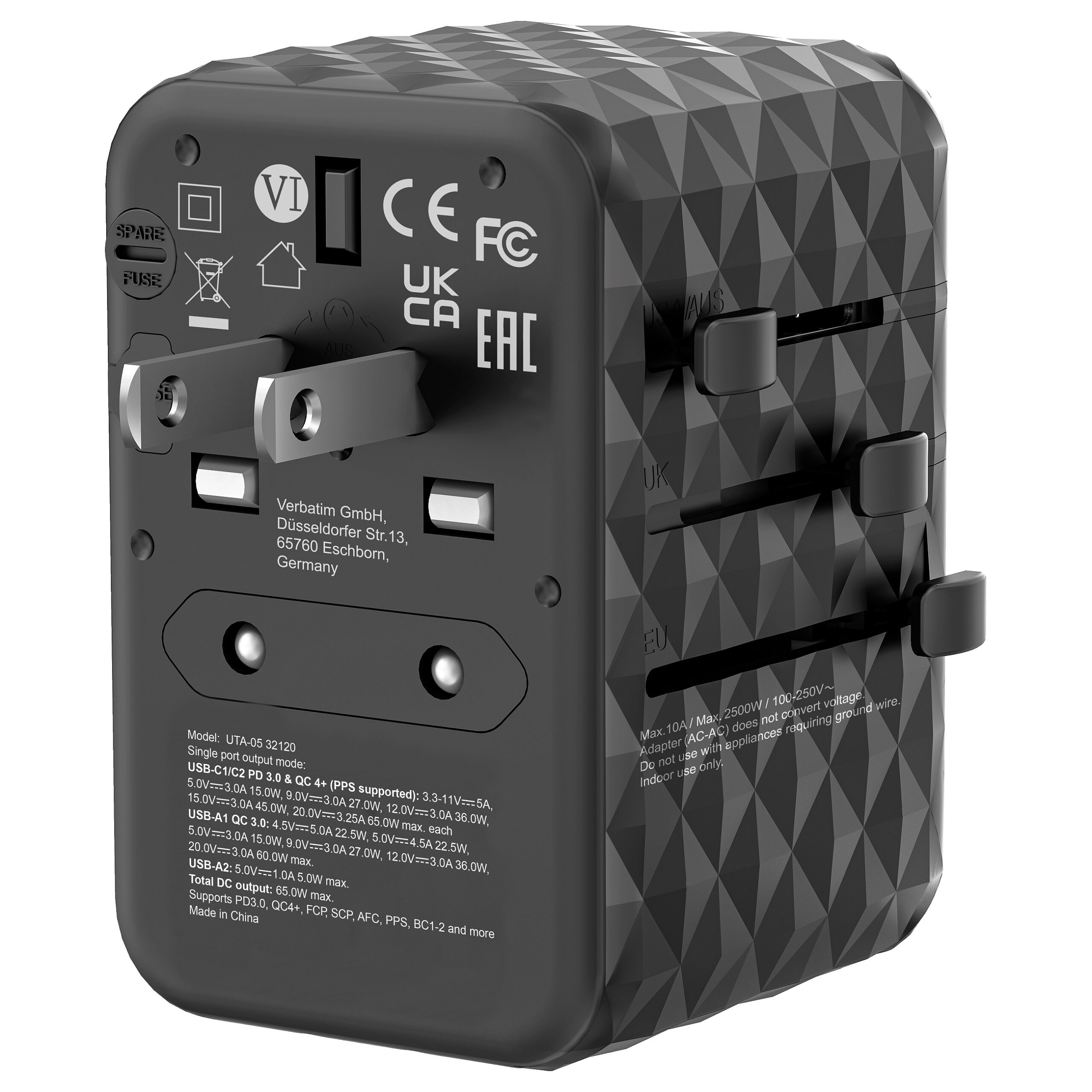 Adapter Verbatim / UTA-05 / 65W / Universal Travel Charger / GaN III - Figura 4