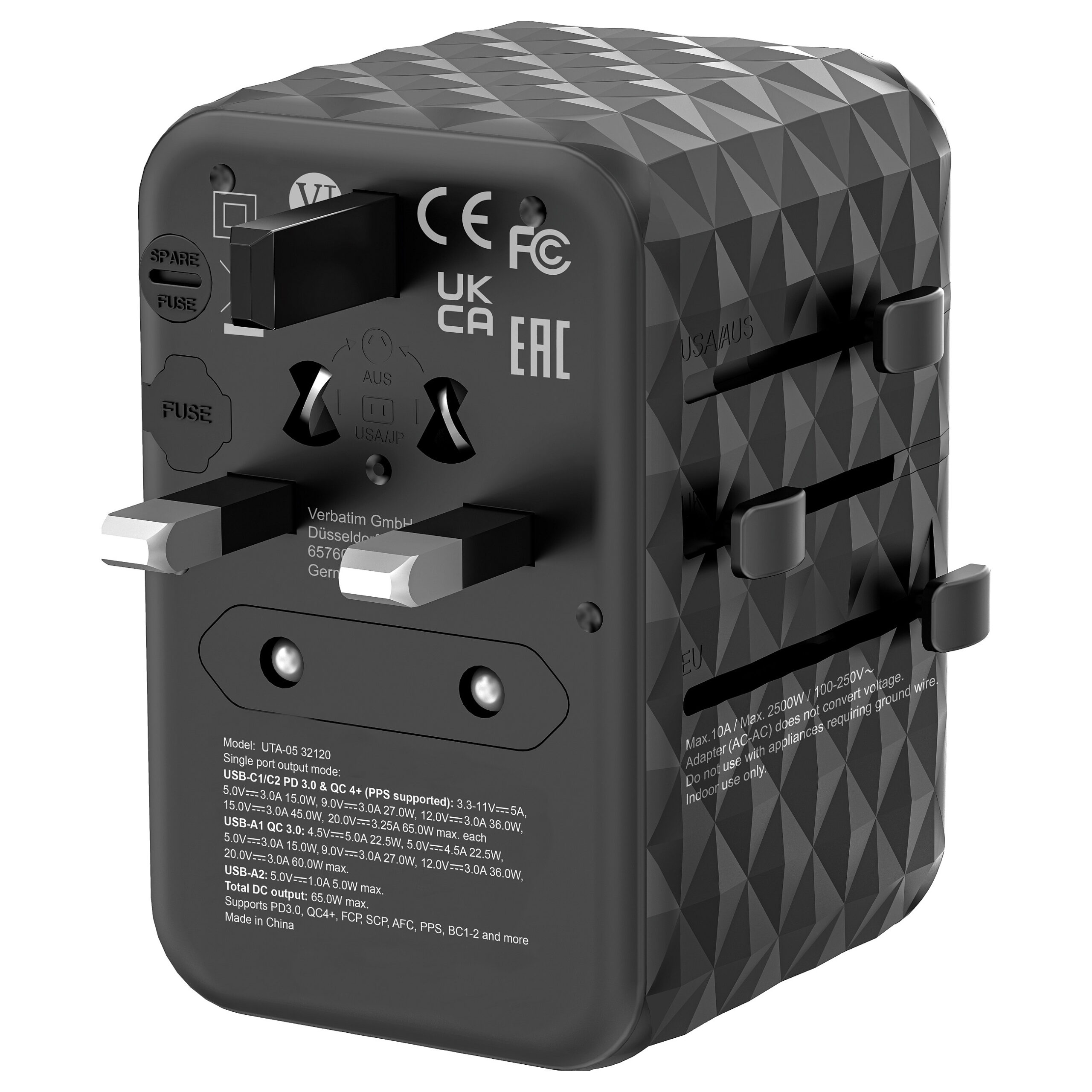 Adapter Verbatim / UTA-05 / 65W / Universal Travel Charger / GaN III - Figura 5