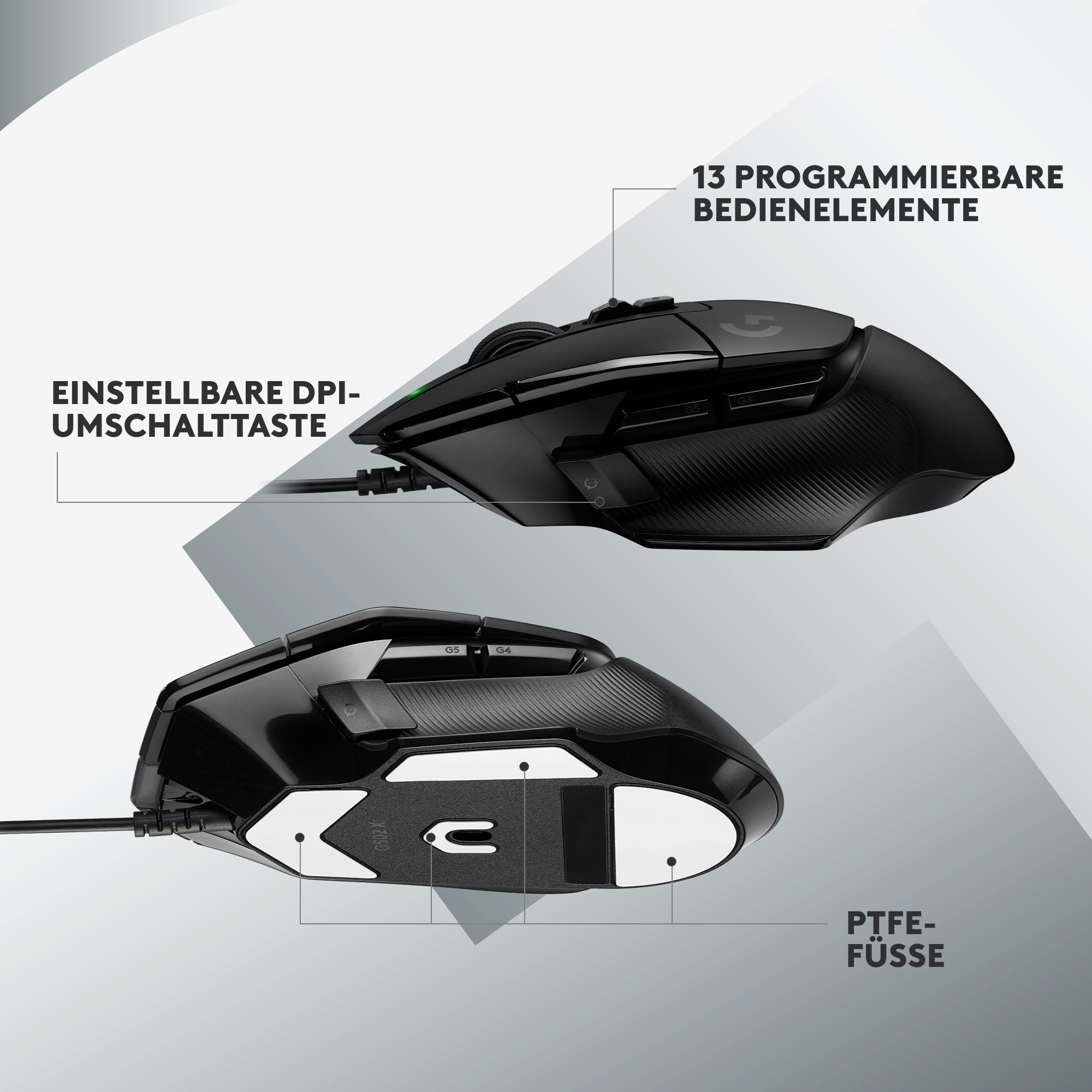 Maus Gaming Logitech G G502 X / me kabllo / USB / optik / 25600 DPI / i zi - Figura 3