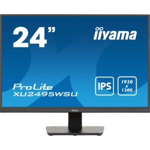 Monitor për Punë 61.1cm/24" (1920x1200) Iiyama PROLITE XU2495WSU-B7 16:10 FHD IPS 4ms 75Hz HDMI DP USB Zëdhënës i Zi