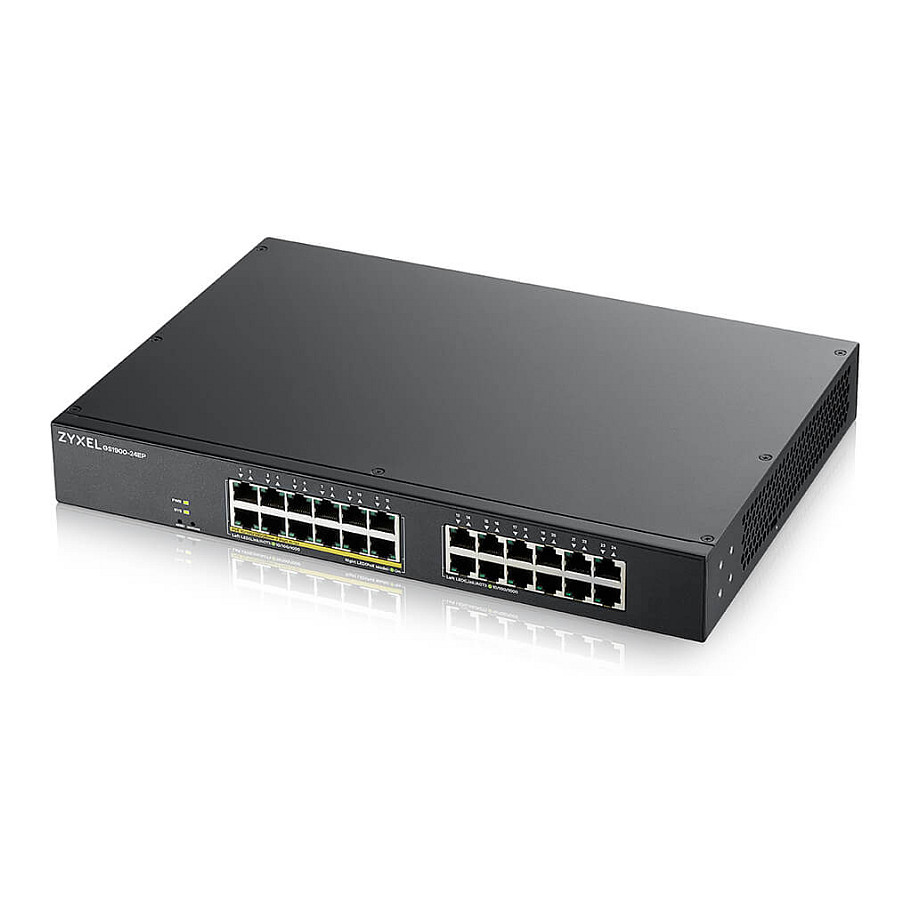 Zyxel GS1900-24EP – 24-Port Gigabit Smart Managed PoE+ Switch, Rackmount, 130W PoE Budget