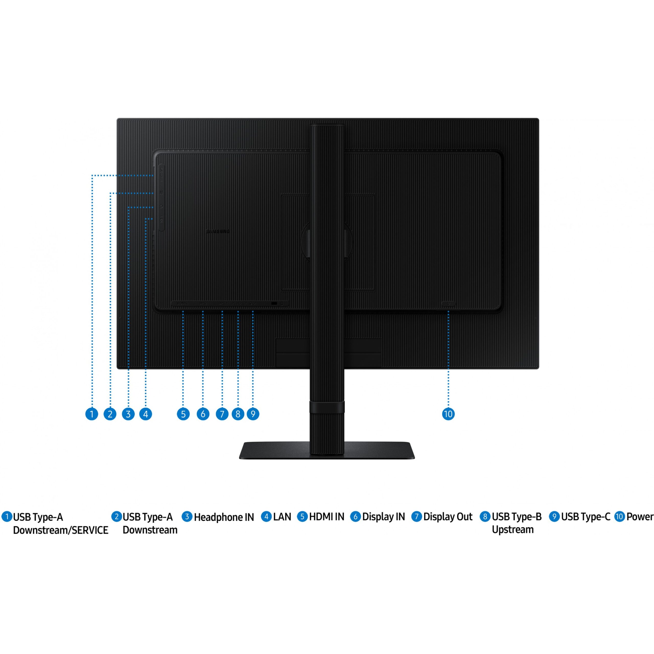 Monitor për Punë 61cm/24" (2560x1440) Samsung LS24D600UAUXEN 16:9 WQHD IPS 5ms 100Hz DP HDMI USB-C Pivot KVM Zi - Figura 5