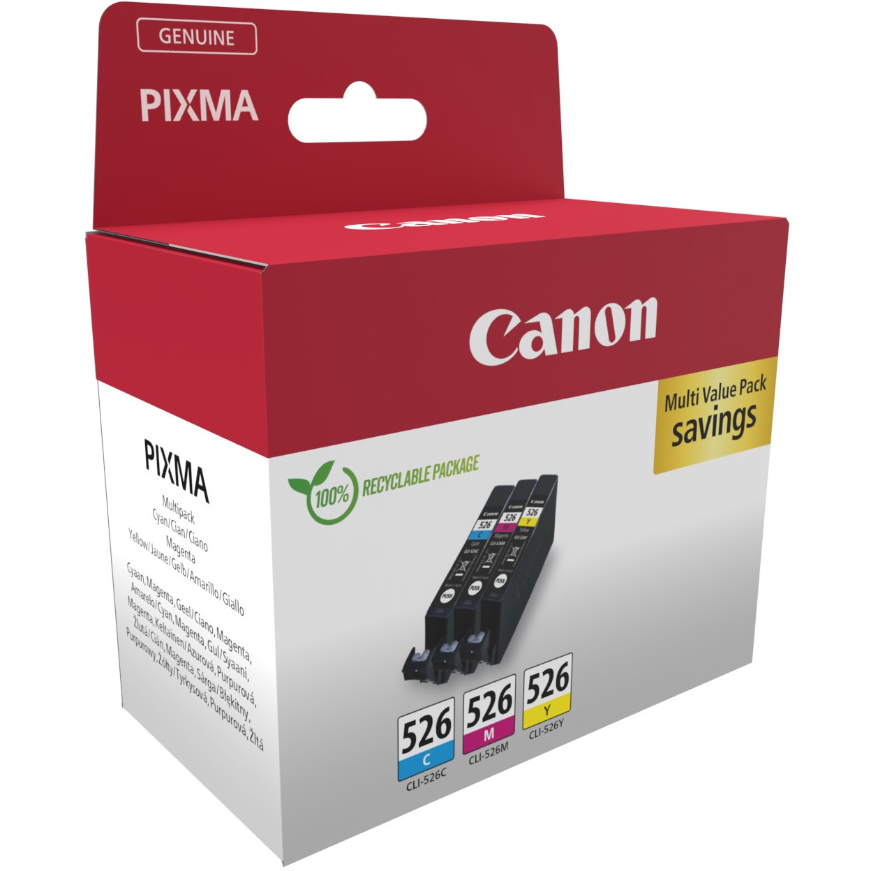 INK / Canon / CLI-526 / 4541B018 / 3er Multipack – Blu-Rozë-Verdhë - Figura 2