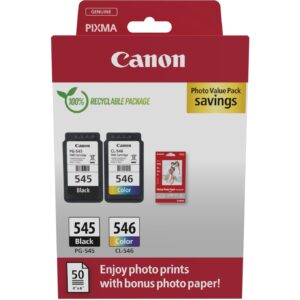 INK Canon Tinte PG-545/CL-546 8287B008 2er Multipack (BK/Ngjyrë) përfshirë. Fotopapier