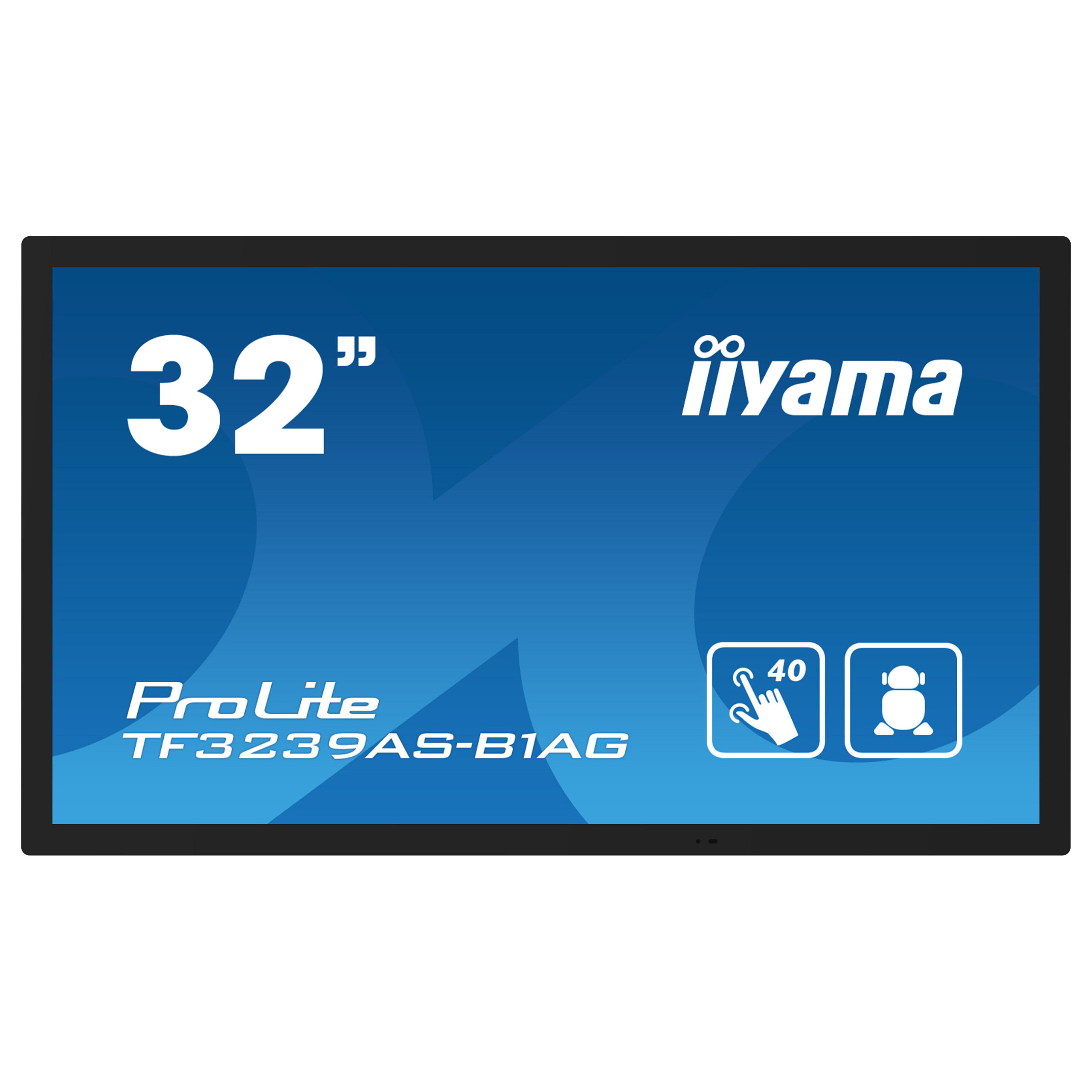 Monitor IIYAMA TF3239AS-B1AG / 31.5"/ Full HD LED IPS Multi Touch / 60Hz / 8ms / HDMI+DP - Zezë - Figura 2
