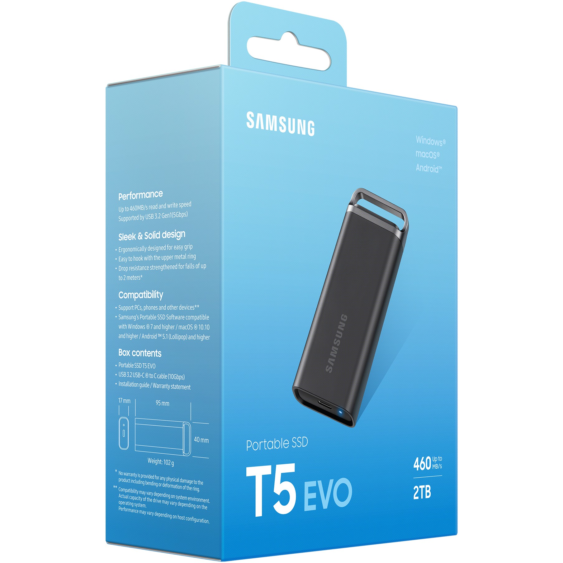 SSD e jashtme 2TB Samsung Portable T5 EVO USB 3.2 Gen1 Black - Figura 3