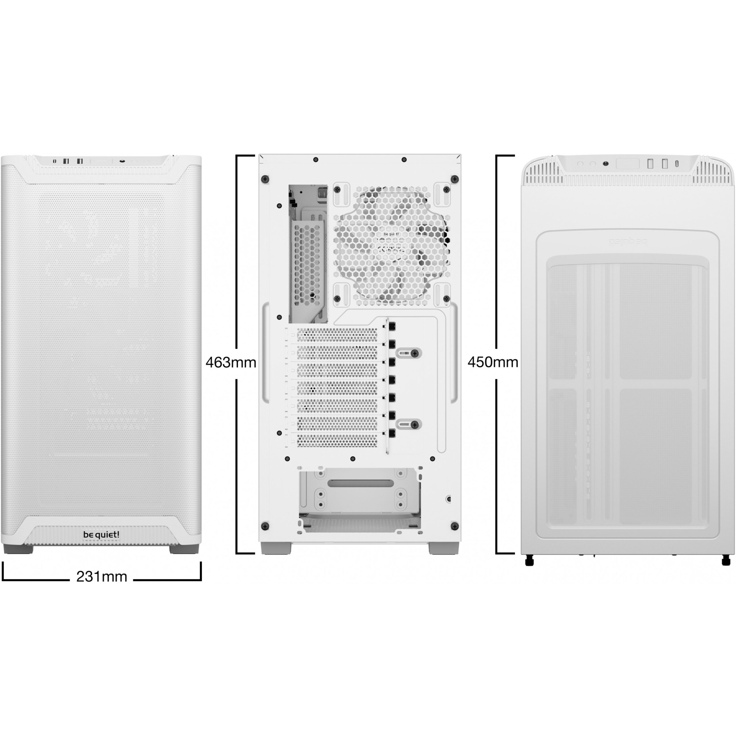 Kasë Midi be quiet! PURE BASE 501 Airflow – Bardhë - Figura 2