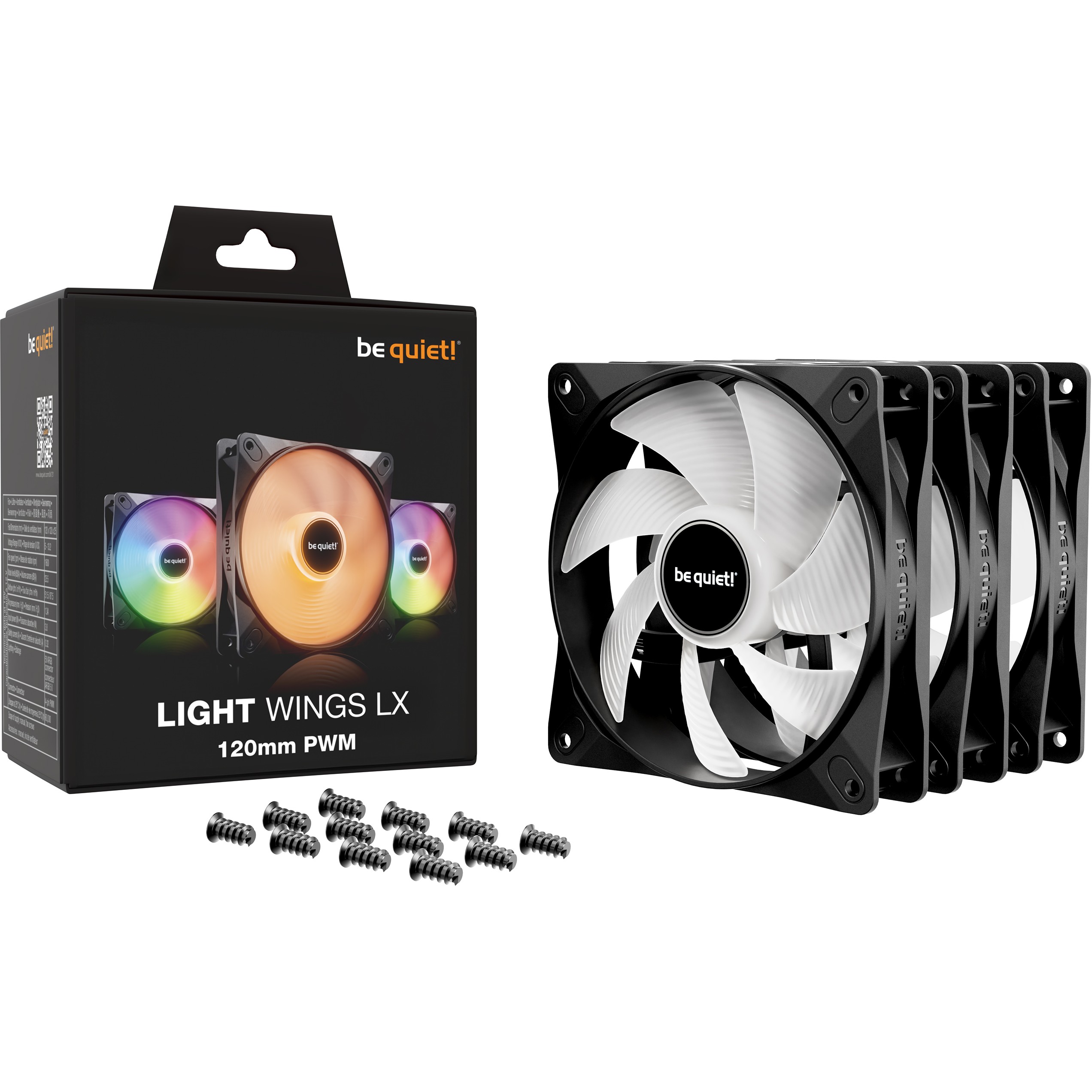 Ftohës për Kasë 120mm be quiet! LIGHT WINGS LX PWM / 3-Pack – Zezë - Figura 4