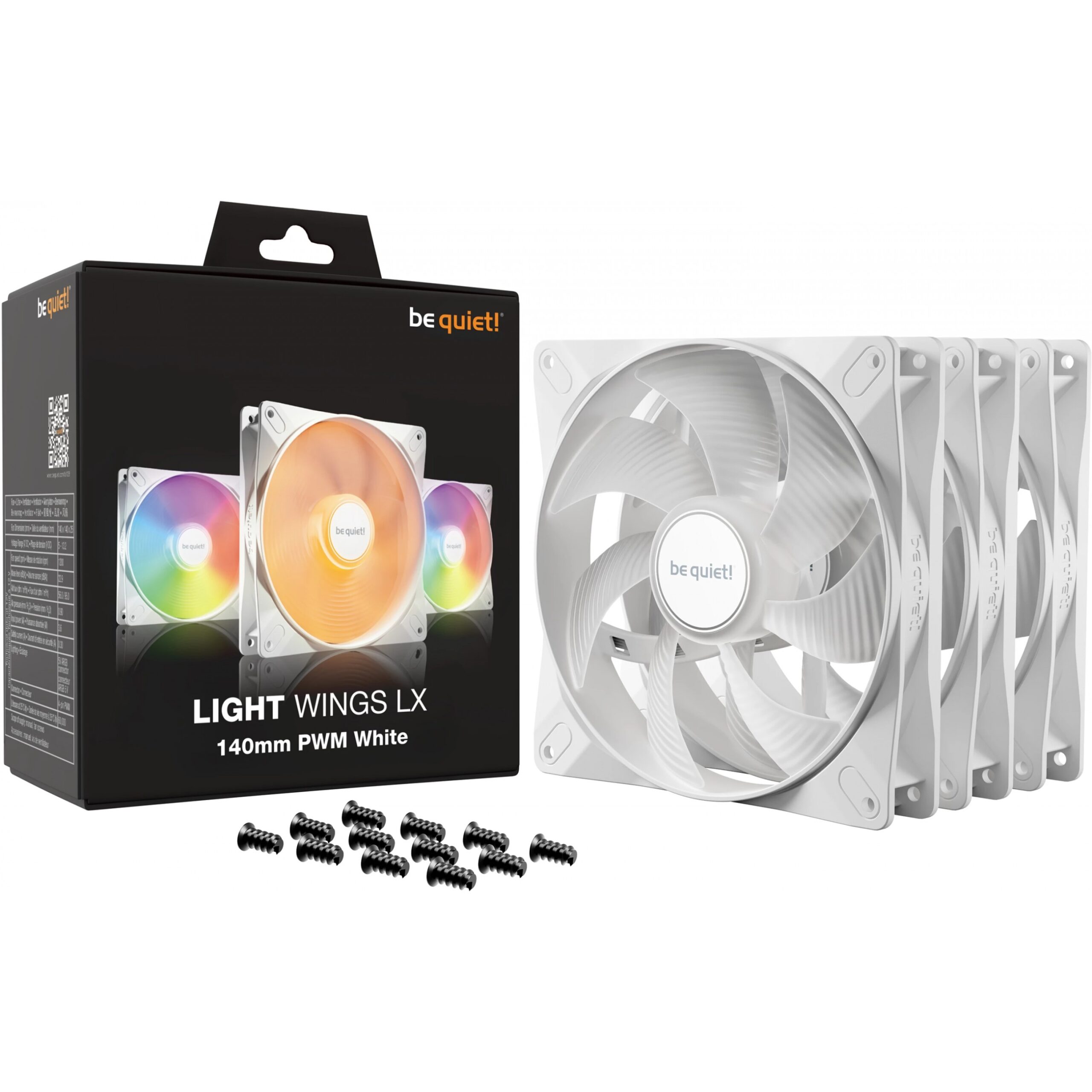 Ftohës për Kasë 140mm be quiet! LIGHT WINGS LX PWM / 3-Pack – Bardhë - Figura 3