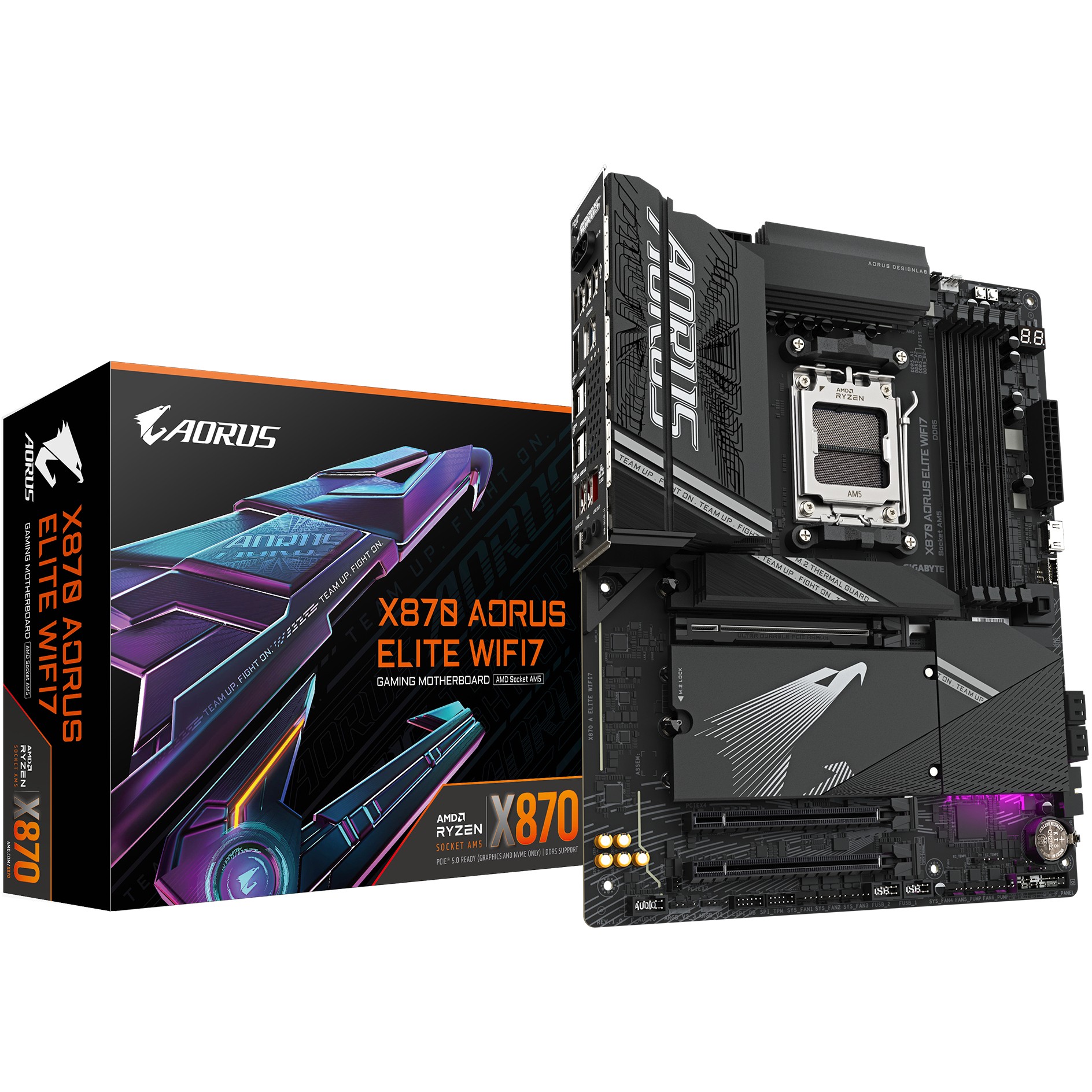 Pllakë Amë MB Intel Gigabyte X870 Aorus Elite Wifi7 / AM5 ATX / DDR5 / HDMI+DP