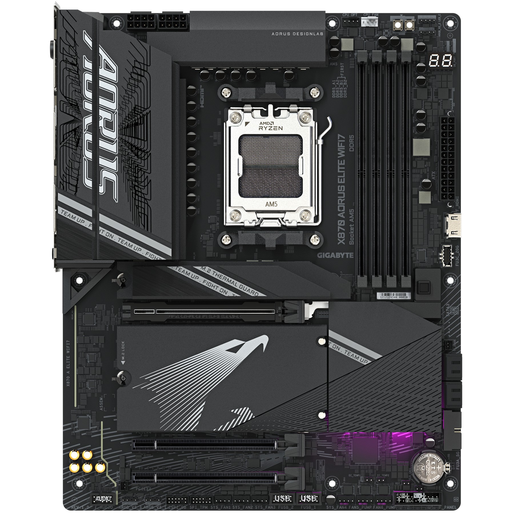 Pllakë Amë MB Intel Gigabyte X870 Aorus Elite Wifi7 / AM5 ATX / DDR5 / HDMI+DP - Figura 2