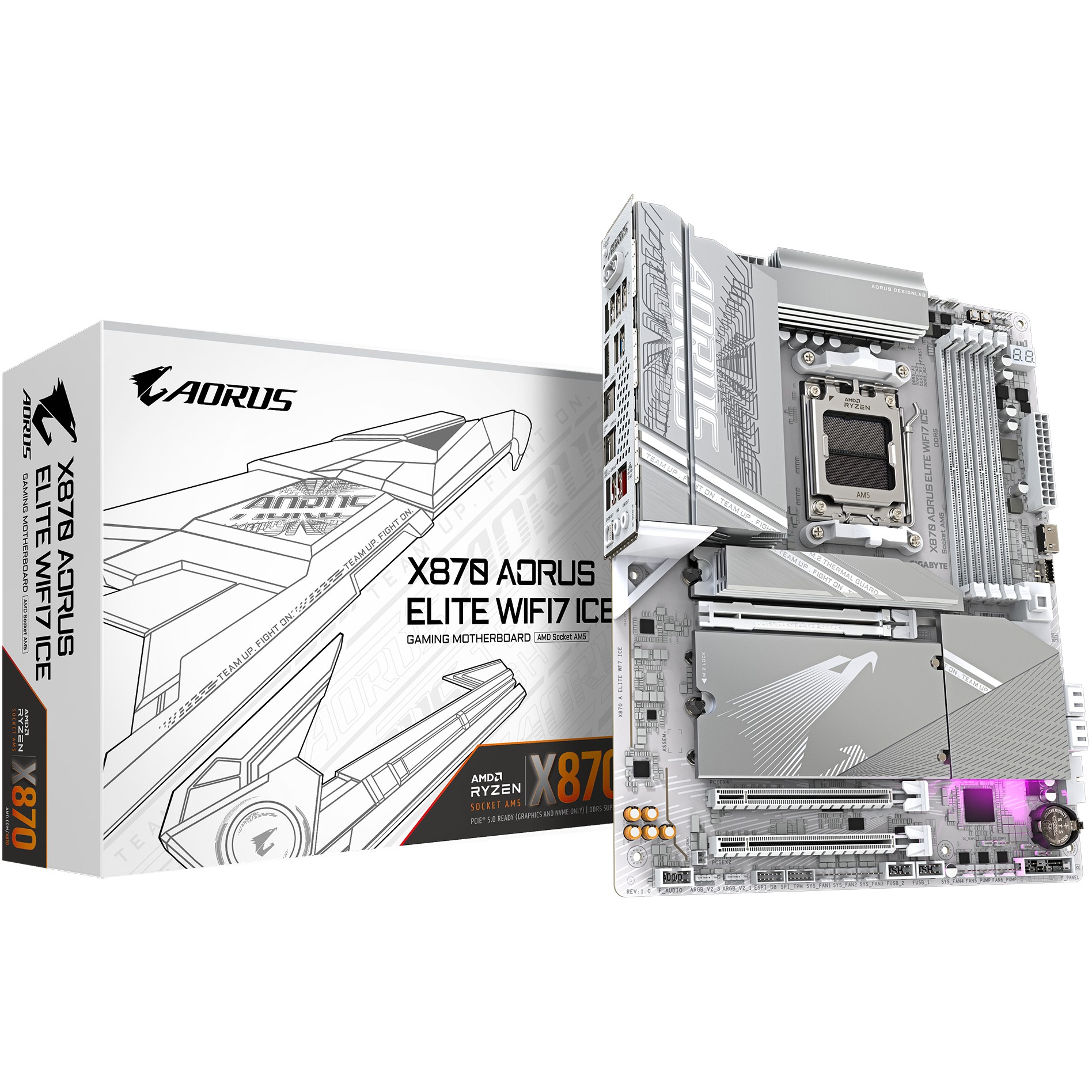 Pllakë Amë AM5 Gigabyte X870 AORUS ELITE WIFI7 ICE ATX