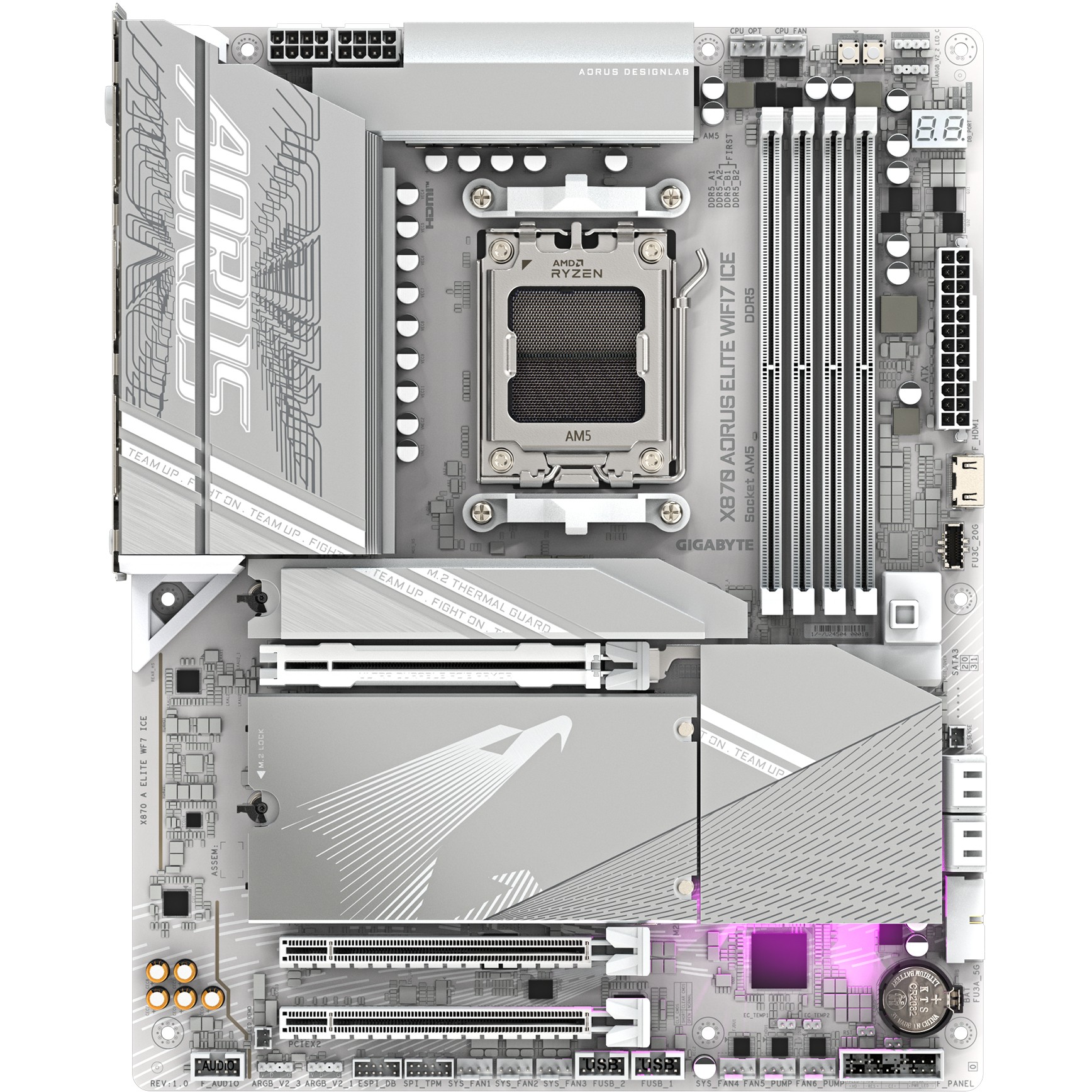 Pllakë Amë AM5 Gigabyte X870 AORUS ELITE WIFI7 ICE ATX - Figura 2