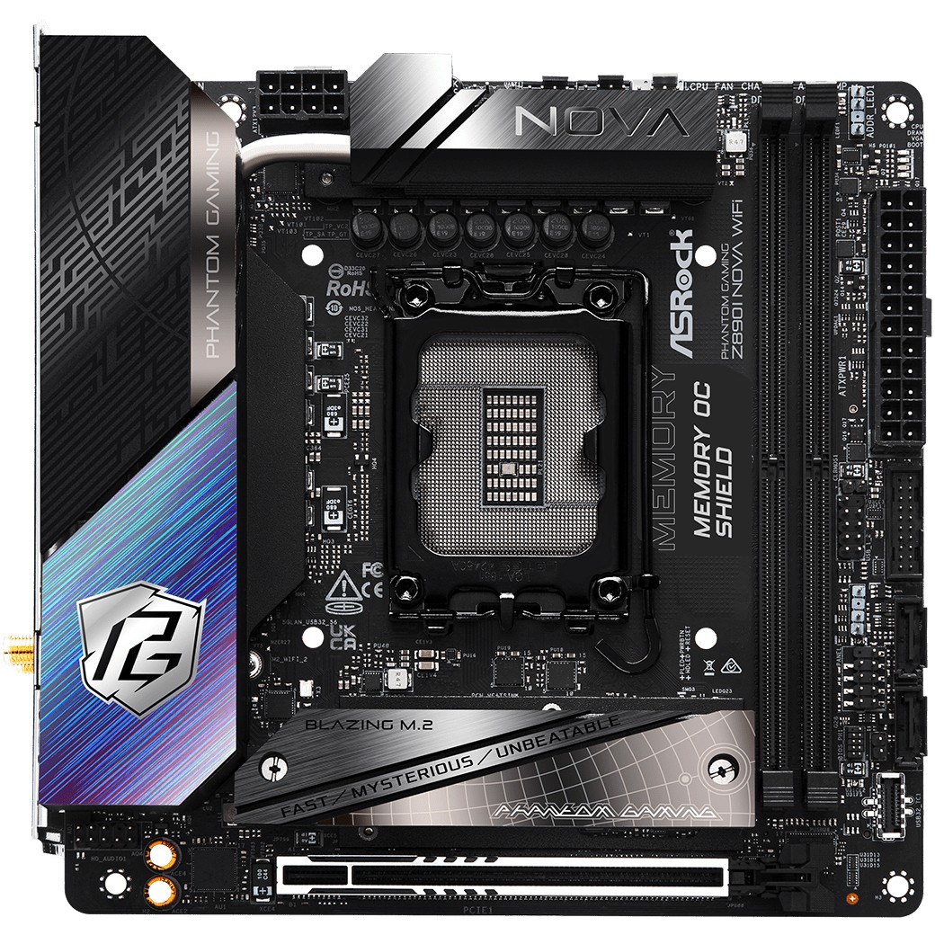 Pllakë Amë MB Intel ASROCK Z890I NOVA WIFI / LGA 1851 / DDR5 / Mini-ITX / HDMI+Thunderbolt - Figura 3