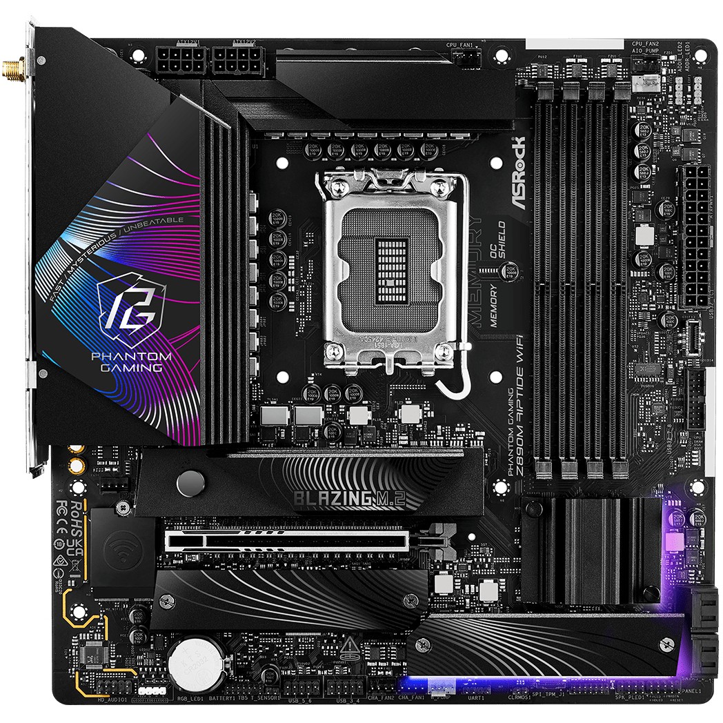 Pllakë Amë MB Intel ASRock Z890M Phantom Gaming Riptide Wifi / LGA 1851 / DDR5 / HDMI+DP - Figura 3